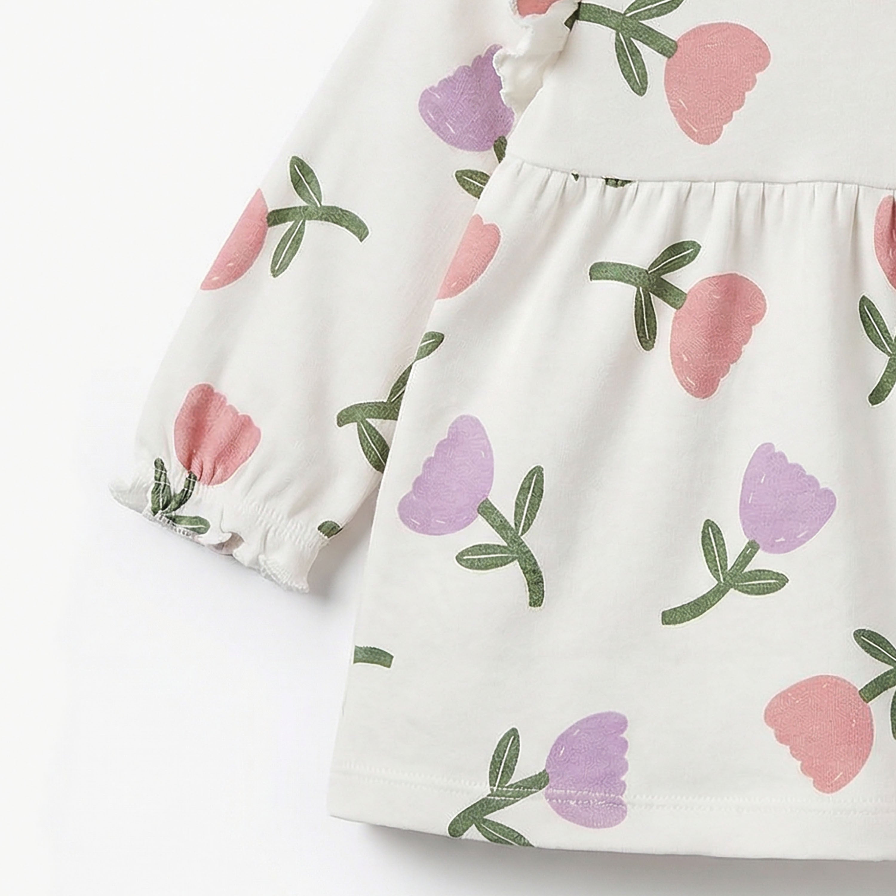 Juniors Cotton Peter Pan Collar Long Sleeves Pyjama Set with Floral Print
