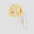 Juniors Cotton Crew Neck Long Sleeves Pyjama Set with Snap Button Closure - Yellow / 12-18 mths