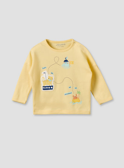 Juniors Cotton Crew Neck Long Sleeves Pyjama Set with Snap Button Closure-baby-boys-clothing-nightwear-pyjamasets-image-3