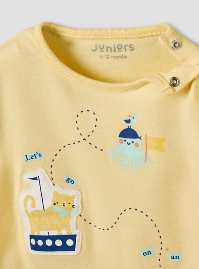 Juniors Cotton Crew Neck Long Sleeves Pyjama Set with Snap Button Closure-baby-boys-clothing-nightwear-pyjamasets-image-7
