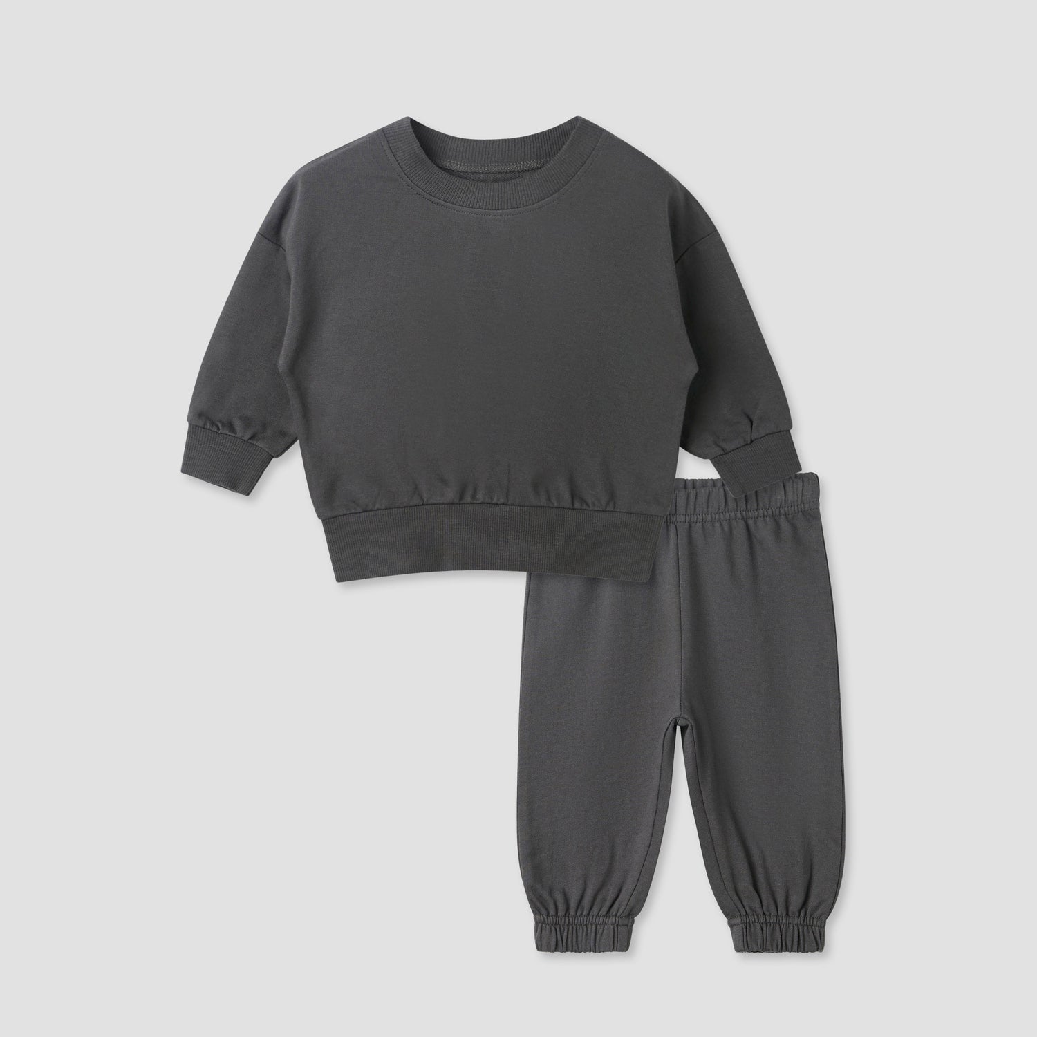 Juniors Pyjama Set - Cotton - Long Sleeves - Crew Neck - Black / 12-18 mths