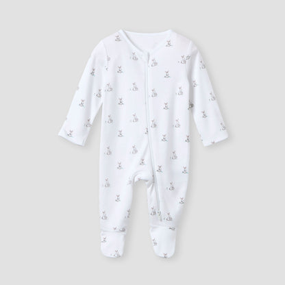 Juniors Printed Sleepsuit with Long Sleeves and Zip Closure - Set of 3
