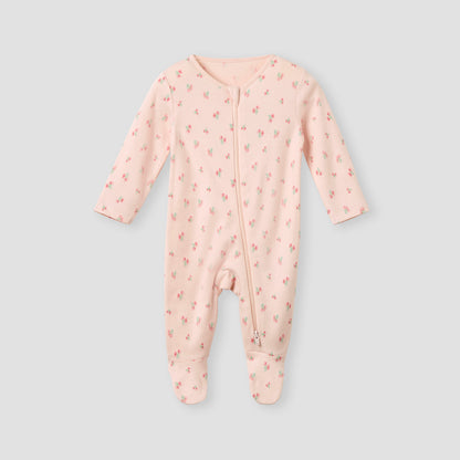 Juniors Printed Sleepsuit with Long Sleeves and Zip Closure - Set of 3