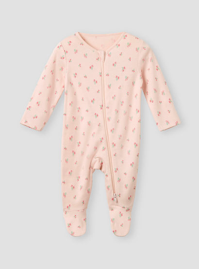 Juniors Printed Sleepsuit with Long Sleeves and Zip Closure - Set of 3-baby-girls-clothing-nightwear-sleepsuits-image-4