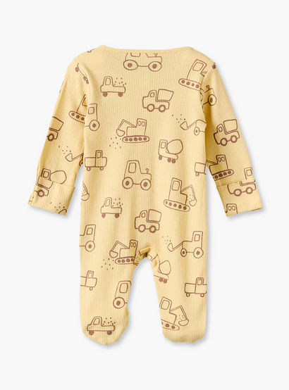 Pack of 3 Juniors Cotton Crew Neck Long Sleeves Sleepsuit Set with Vehicle Print-baby-boys-clothing-nightwear-sleepsuits-image-6