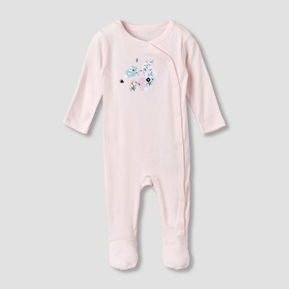 Pack of 3 Juniors Cotton Round Neck Long Sleeves Sleepsuit with Floral Print