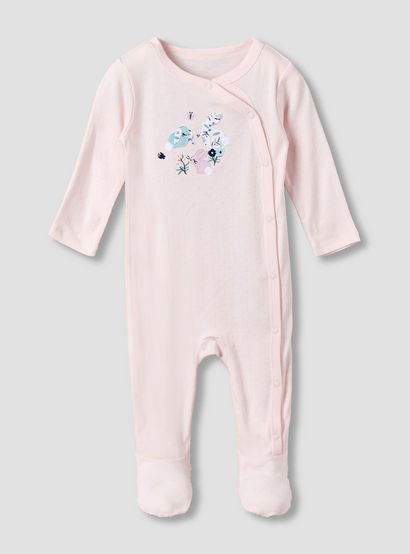 Pack of 3 Juniors Cotton Round Neck Long Sleeves Sleepsuit with Floral Print-baby-girls-clothing-nightwear-sleepsuits-image-3