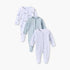 Pack of 3 Juniors Cotton Crew Neck Long Sleeves Sleepsuit Set with Nautical Print - Blue / 12-18 mths