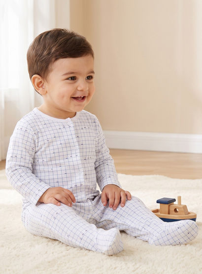Pack of 3 Juniors Cotton Crew Neck Long Sleeves Sleepsuit Set with Nautical Print-baby-boys-clothing-nightwear-sleepsuits-image-2