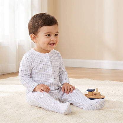 Pack of 3 Juniors Cotton Crew Neck Long Sleeves Sleepsuit Set with Nautical Print