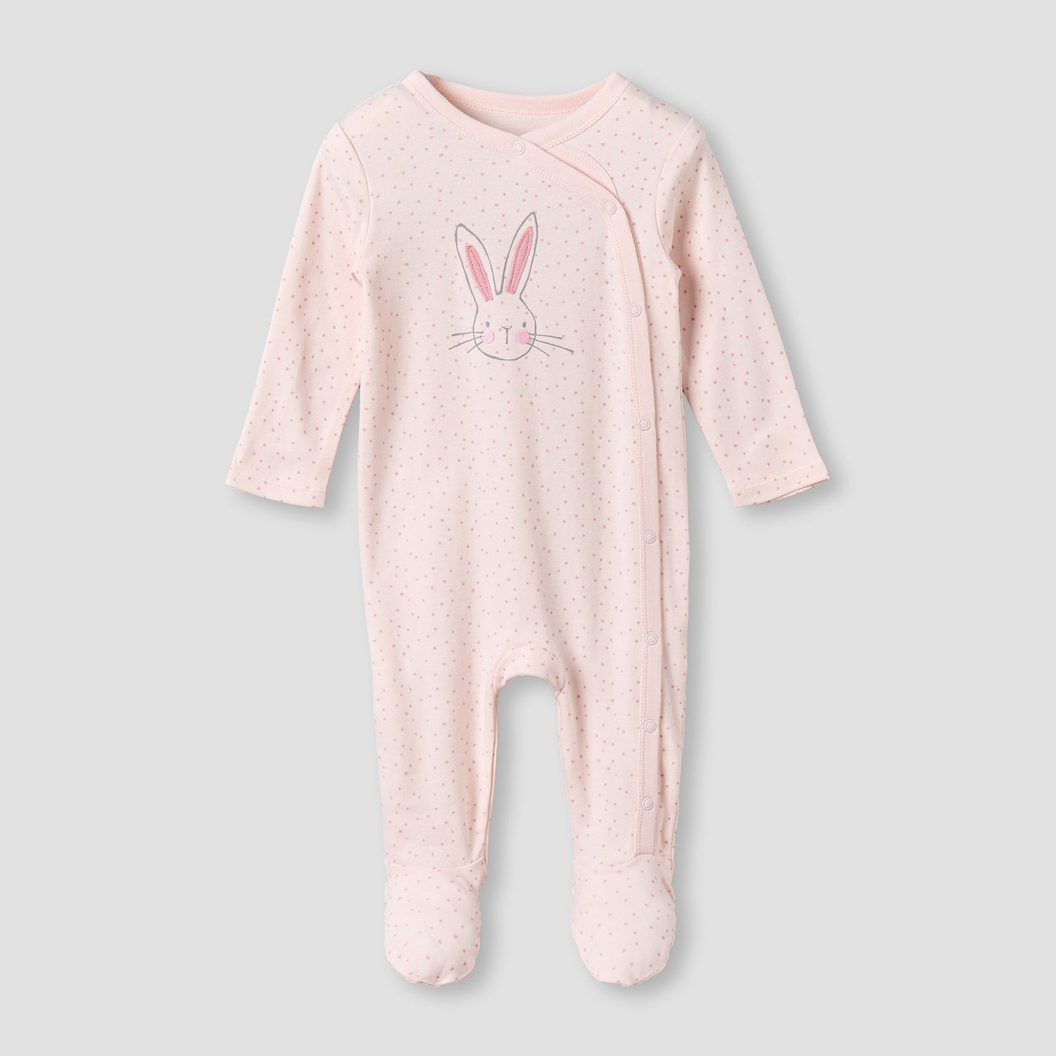 Pack of 3 Juniors Cotton Round Neck Long Sleeves Sleepsuit with Bunny Print