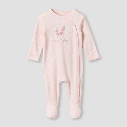 Pack of 3 Juniors Cotton Round Neck Long Sleeves Sleepsuit with Bunny Print