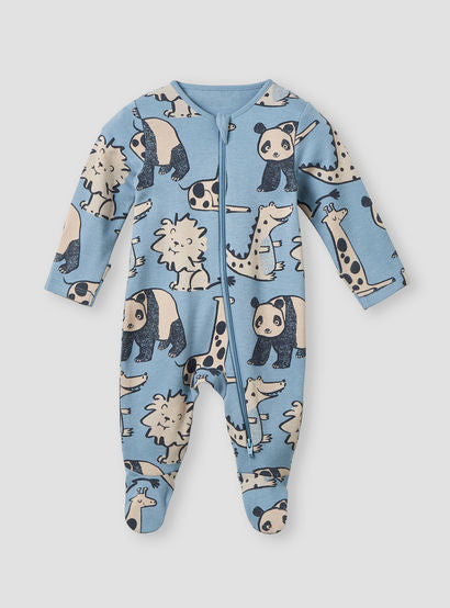 Juniors Animal Print Sleepsuit with Long Sleeves and Zip Closure - Set of 3-baby-boys-clothing-nightwear-sleepsuits-image-4