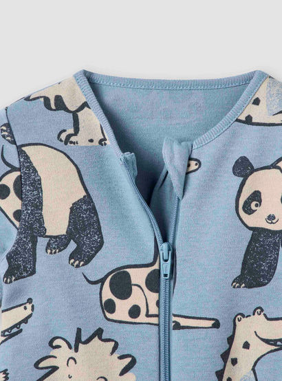 Juniors Animal Print Sleepsuit with Long Sleeves and Zip Closure - Set of 3-baby-boys-clothing-nightwear-sleepsuits-image-6