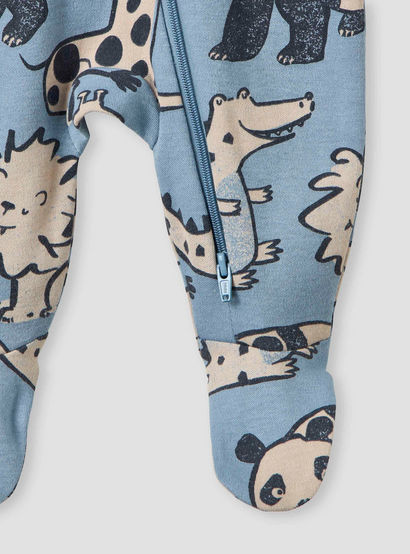 Juniors Animal Print Sleepsuit with Long Sleeves and Zip Closure - Set of 3-baby-boys-clothing-nightwear-sleepsuits-image-7