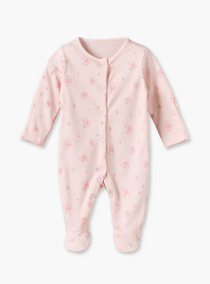 Pack of 3 Juniors Cotton Round Neck Long Sleeves Sleepsuit with Floral Print-baby-girls-clothing-nightwear-sleepsuits-image-2