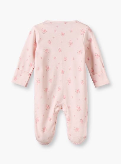 Pack of 3 Juniors Cotton Round Neck Long Sleeves Sleepsuit with Floral Print-baby-girls-clothing-nightwear-sleepsuits-image-5