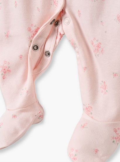 Pack of 3 Juniors Cotton Round Neck Long Sleeves Sleepsuit with Floral Print-baby-girls-clothing-nightwear-sleepsuits-image-7