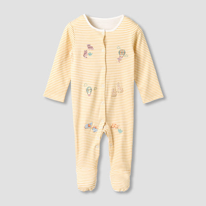 Pack of 3 Juniors Cotton Round Neck Long Sleeves Sleepsuit with Fun Print