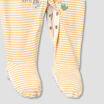 Pack of 3 Juniors Cotton Round Neck Long Sleeves Sleepsuit with Fun Print