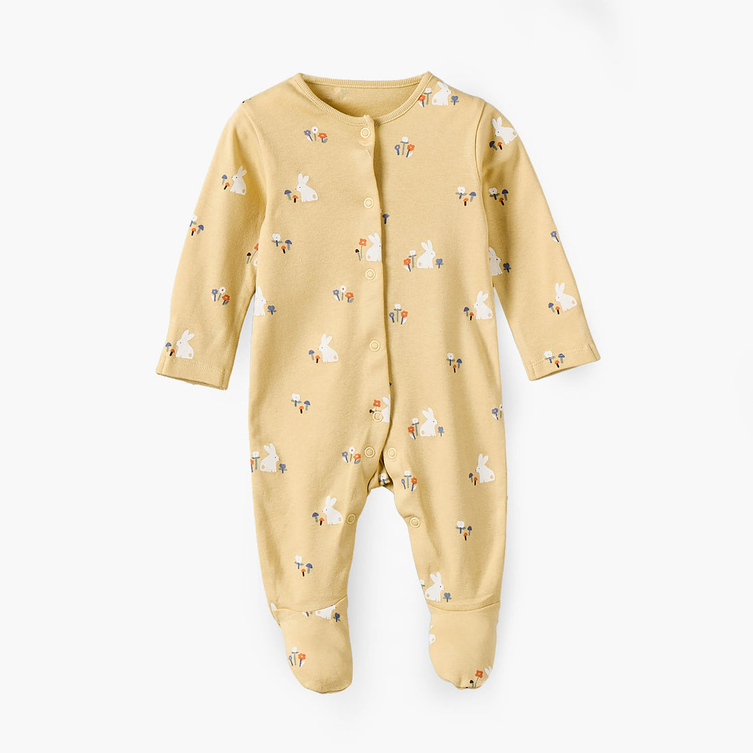 Pack of 3 Juniors Cotton Crew Neck Long Sleeves Sleepsuit with Bunny Print
