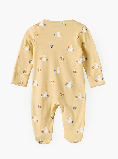 Pack of 3 Juniors Cotton Crew Neck Long Sleeves Sleepsuit with Bunny Print-baby-girls-clothing-nightwear-sleepsuits-image-5