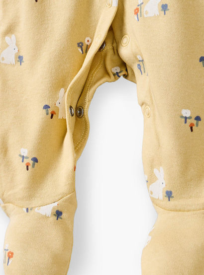 Pack of 3 Juniors Cotton Crew Neck Long Sleeves Sleepsuit with Bunny Print-baby-girls-clothing-nightwear-sleepsuits-image-7