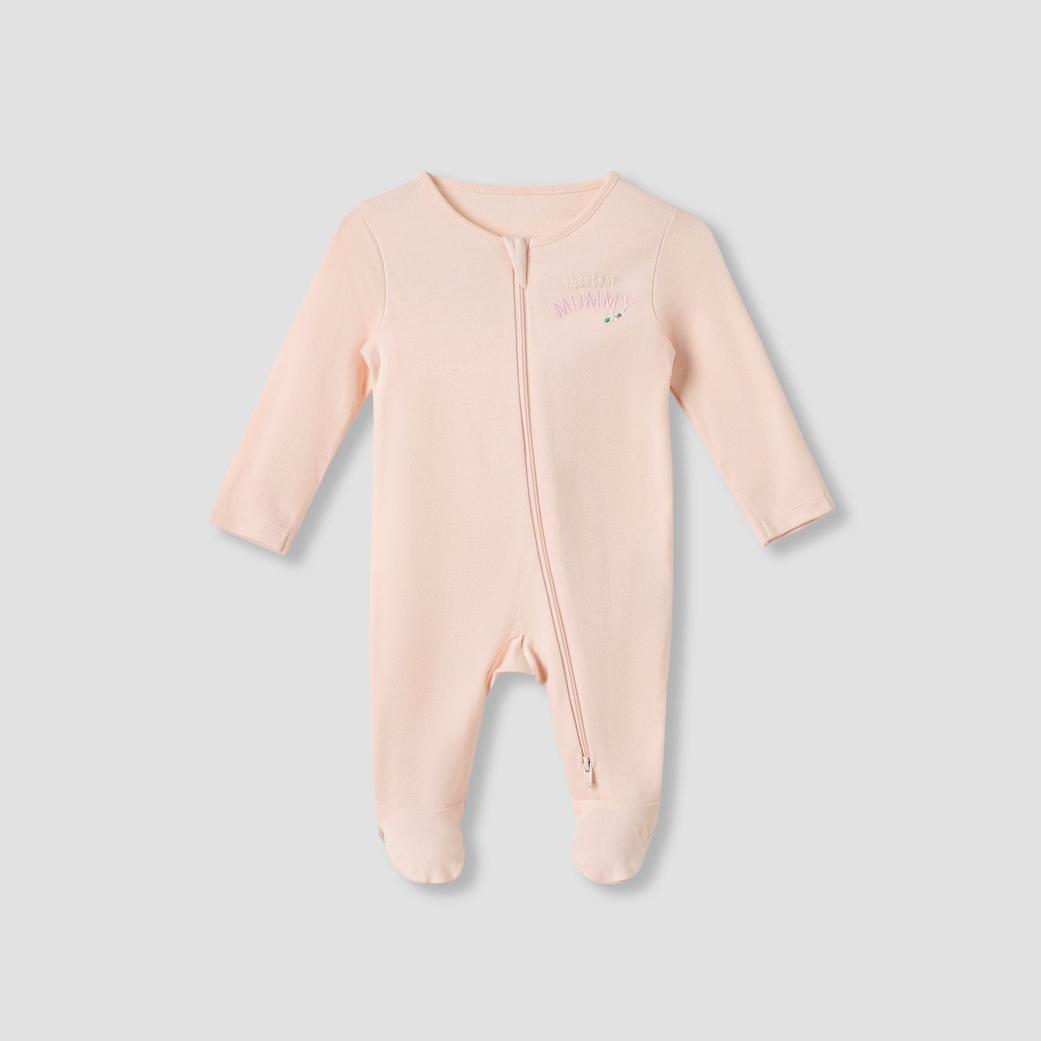 Juniors Round Neck Sleepsuit with Closed Feet - Cotton - Long Sleeves - Set of 3