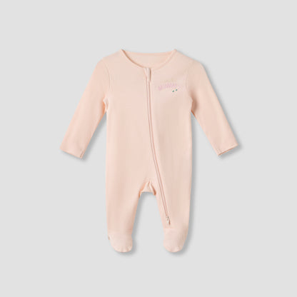 Juniors Round Neck Sleepsuit with Closed Feet - Cotton - Long Sleeves - Set of 3