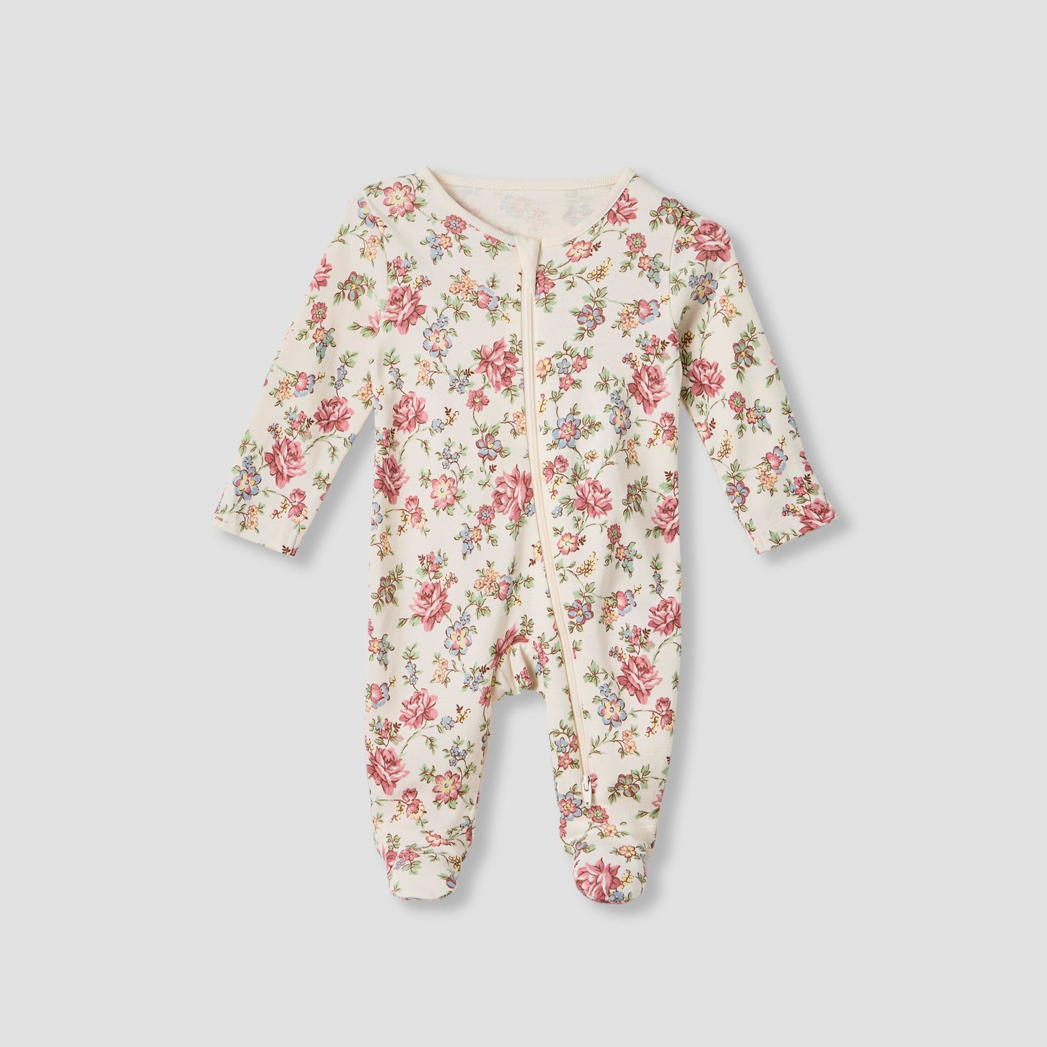 Juniors Round Neck Sleepsuit with Closed Feet - Cotton - Long Sleeves - Set of 3