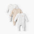 Pack of 3 Juniors Cotton Round Neck Long Sleeves Sleepsuit with Duck Print - Cream / 12-18 mths