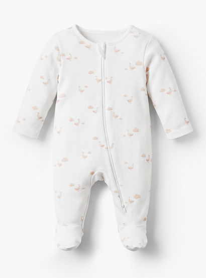 Pack of 3 Juniors Cotton Round Neck Long Sleeves Sleepsuit with Duck Print-baby-boys-clothing-nightwear-sleepsuits-image-3