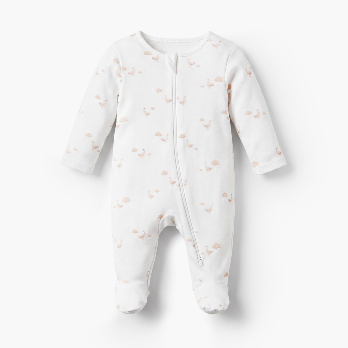 Pack of 3 Juniors Cotton Round Neck Long Sleeves Sleepsuit with Duck Print