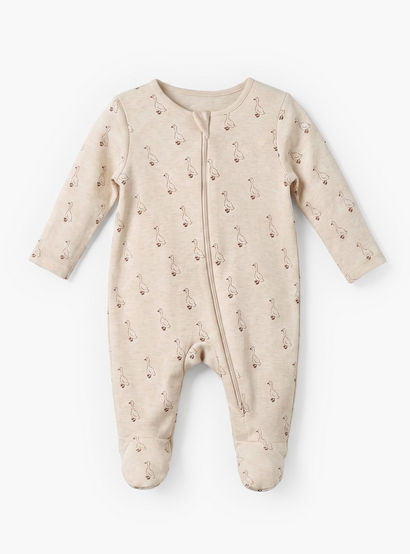 Pack of 3 Juniors Cotton Round Neck Long Sleeves Sleepsuit with Duck Print-baby-boys-clothing-nightwear-sleepsuits-image-4