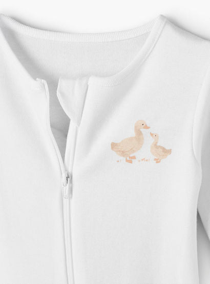 Pack of 3 Juniors Cotton Round Neck Long Sleeves Sleepsuit with Duck Print-baby-boys-clothing-nightwear-sleepsuits-image-7