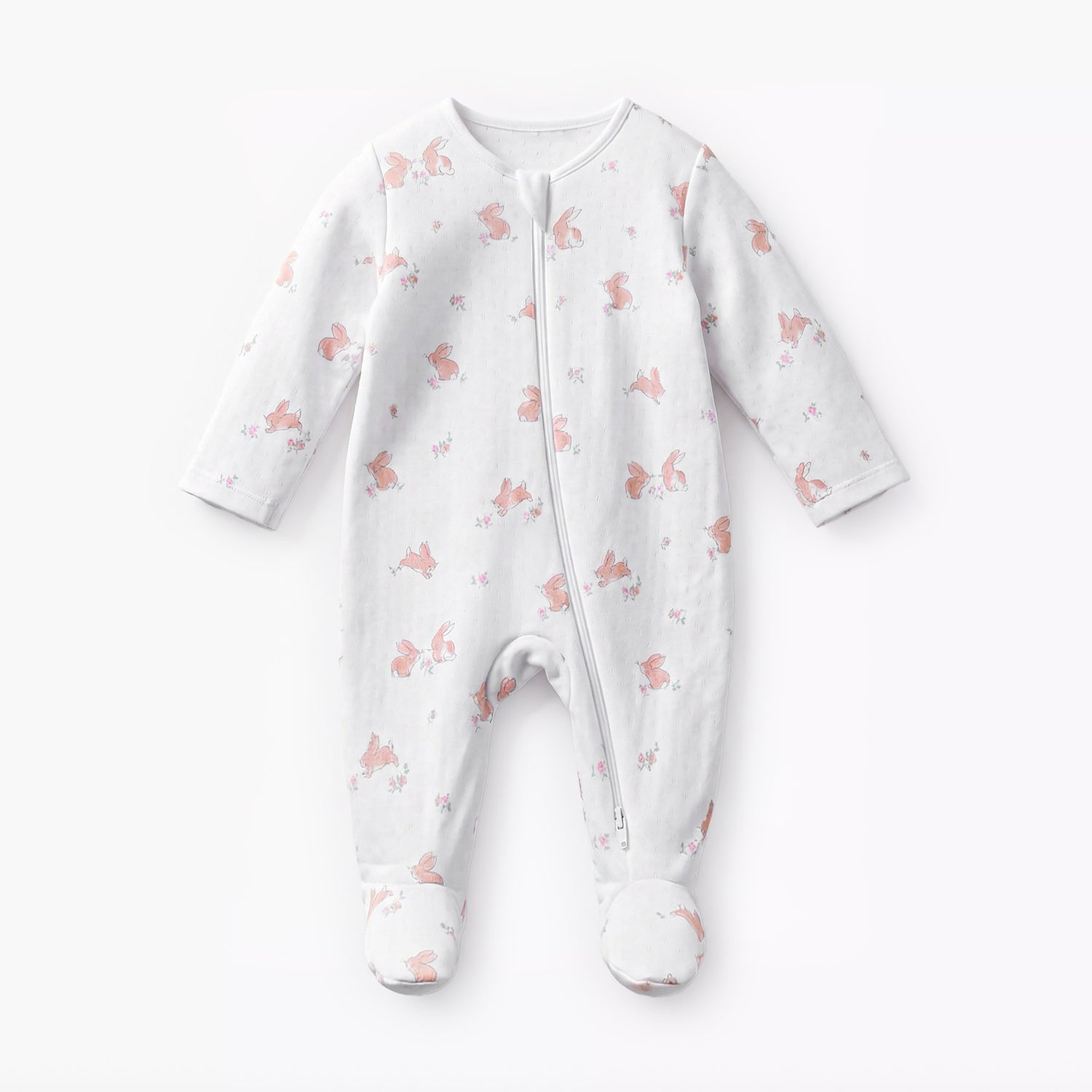 Pack of 3 Juniors Cotton Round Neck Long Sleeve Sleepsuit with Zip Closure