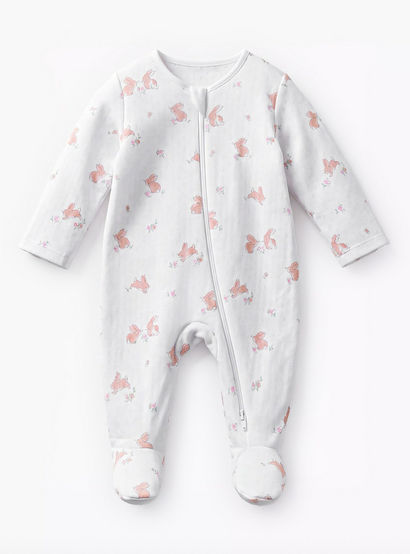Pack of 3 Juniors Cotton Round Neck Long Sleeve Sleepsuit with Zip Closure-baby-girls-clothing-nightwear-sleepsuits-image-3