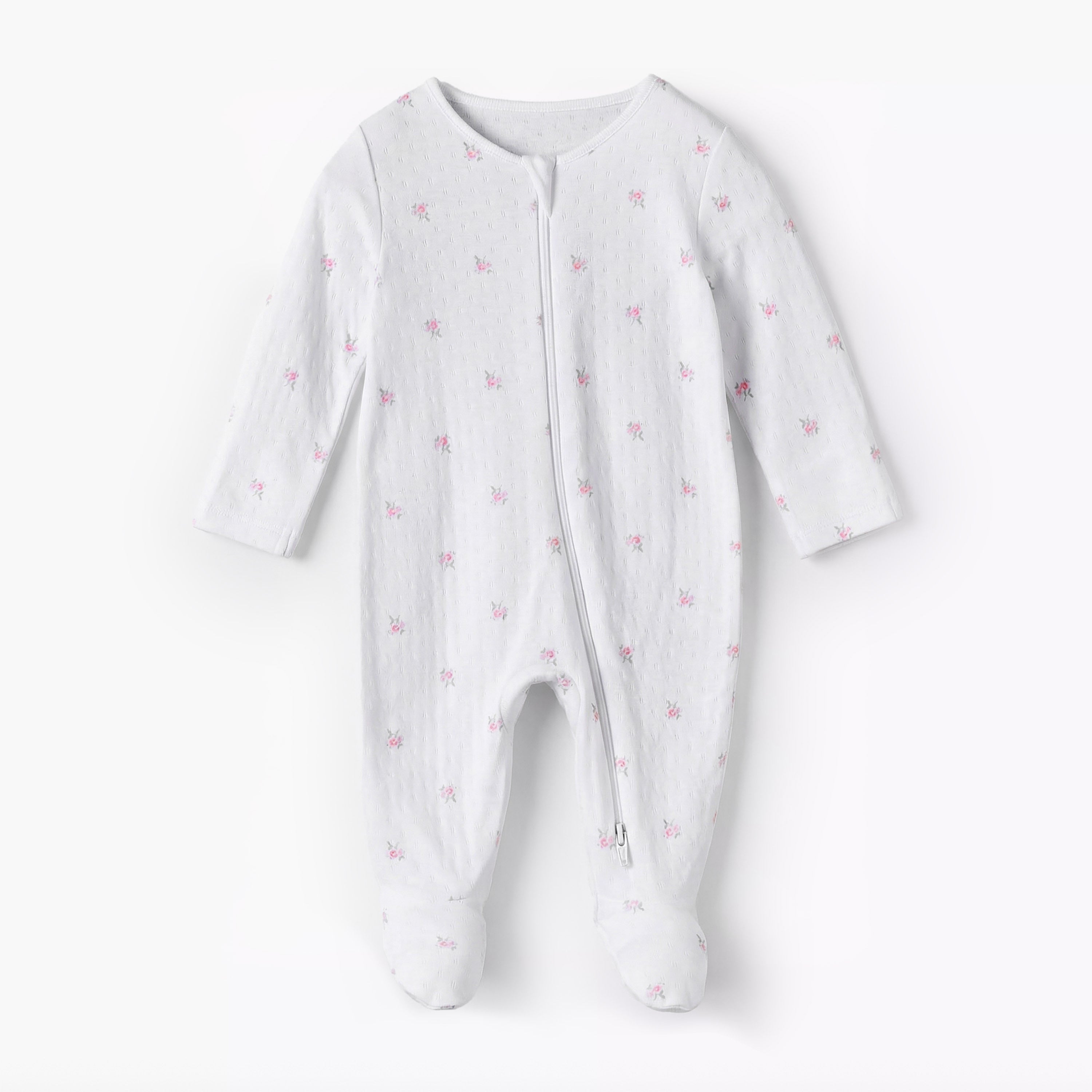 Pack of 3 Juniors Cotton Round Neck Long Sleeve Sleepsuit with Zip Closure