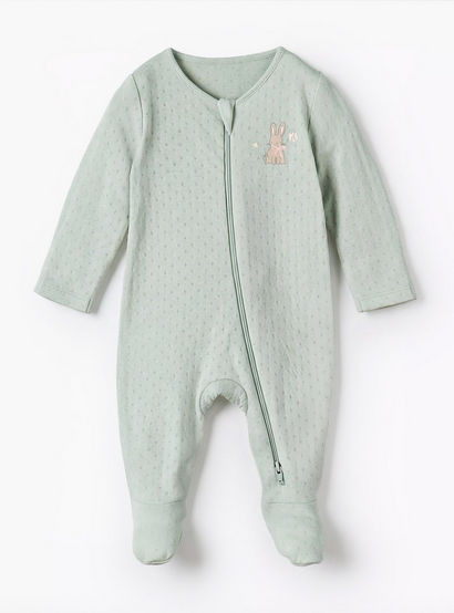 Pack of 3 Juniors Cotton Round Neck Long Sleeve Sleepsuit with Zip Closure-baby-girls-clothing-nightwear-sleepsuits-image-5