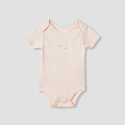 Juniors Assorted Bodysuit with Short Sleeves and Button Closure - Set of 3