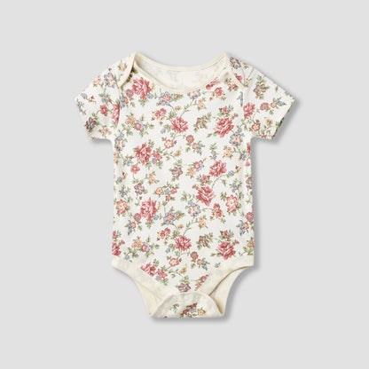 Juniors Assorted Bodysuit with Short Sleeves and Button Closure - Set of 3