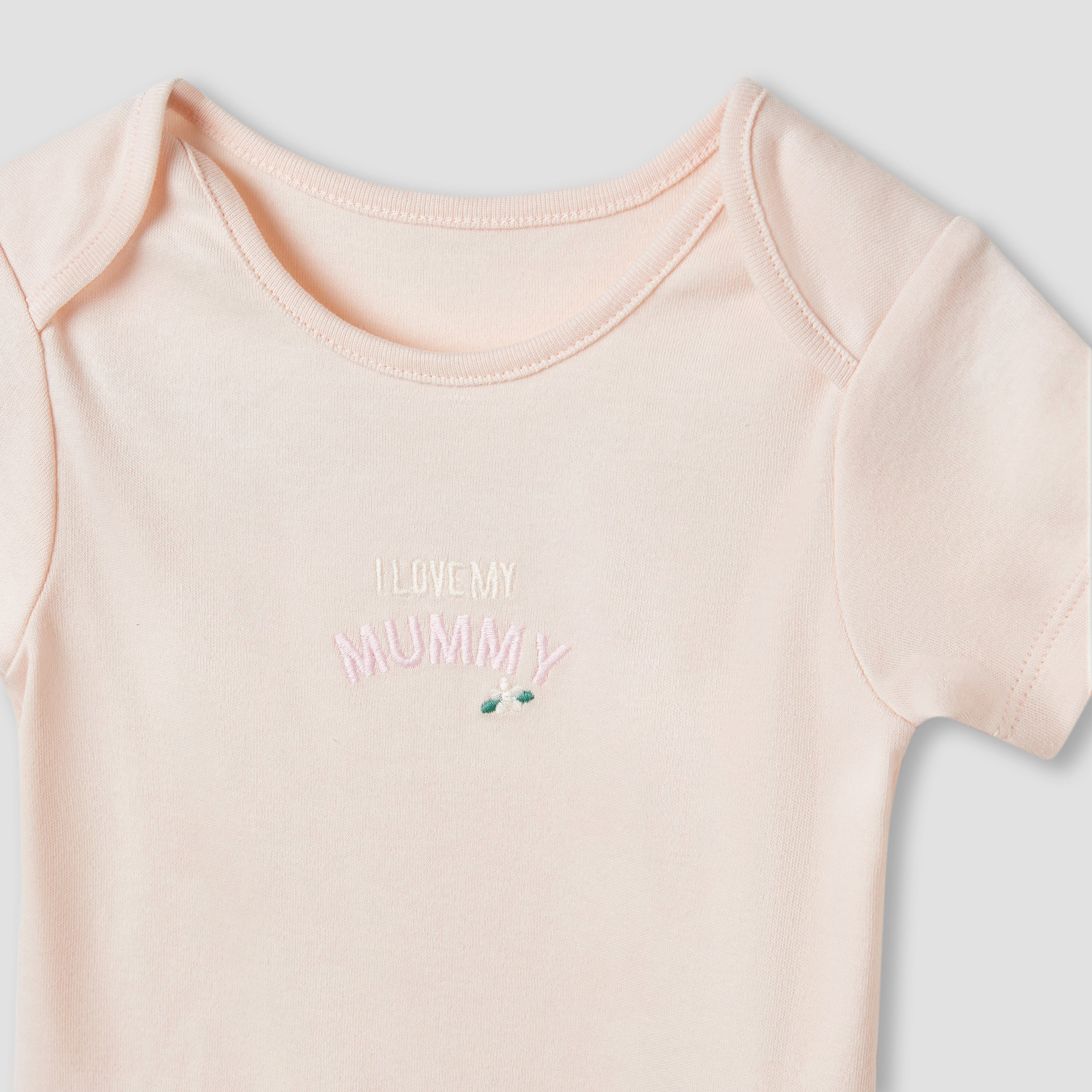 Juniors Assorted Bodysuit with Short Sleeves and Button Closure - Set of 3