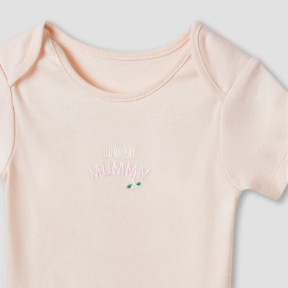 Juniors Assorted Bodysuit with Short Sleeves and Button Closure - Set of 3