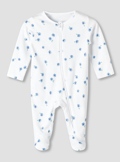 Pack of 3 Juniors Organic Cotton Crew Neck Long Sleeves Sleepsuit with Floral Print-baby-girls-clothing-nightwear-sleepsuits-image-2