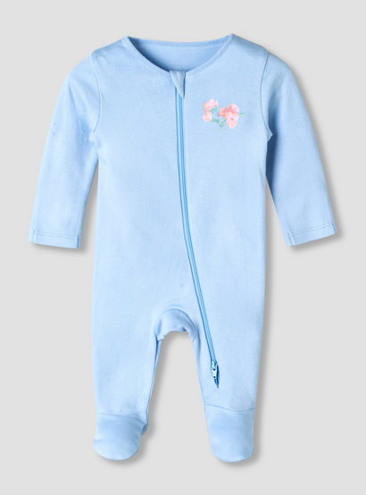 Pack of 3 Juniors Organic Cotton Crew Neck Long Sleeves Sleepsuit with Floral Print-baby-girls-clothing-nightwear-sleepsuits-image-4