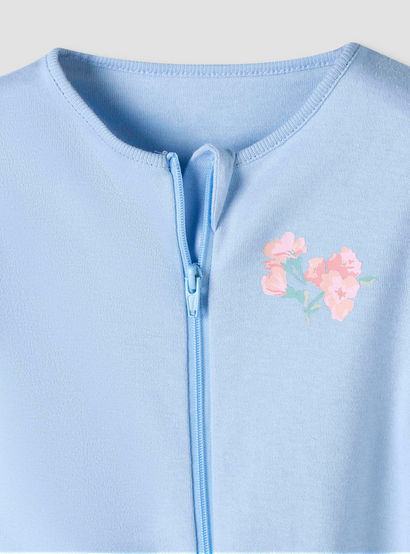 Pack of 3 Juniors Organic Cotton Crew Neck Long Sleeves Sleepsuit with Floral Print-baby-girls-clothing-nightwear-sleepsuits-image-5