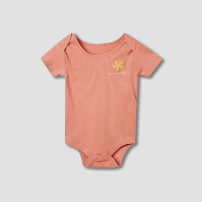 Juniors Assorted Bodysuit with Short Sleeves and Button Closure - Set of 3