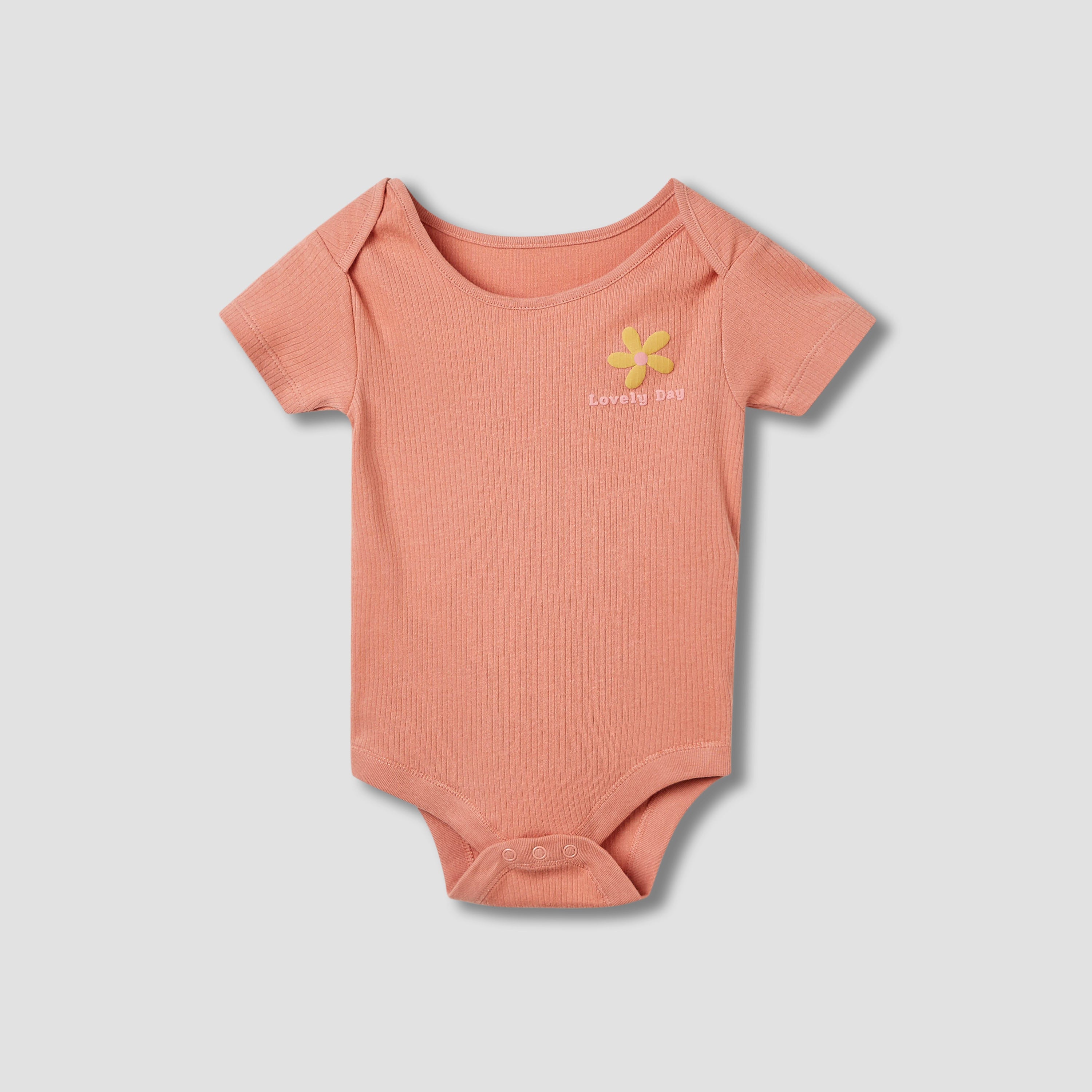 Juniors Assorted Bodysuit with Short Sleeves and Button Closure - Set of 3