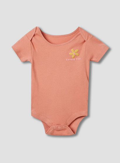 Juniors Assorted Bodysuit with Short Sleeves and Button Closure - Set of 3-baby-girls-clothing-bodysuits-image-2