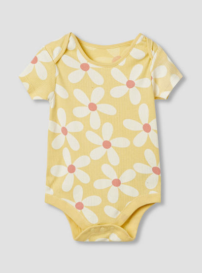 Juniors Assorted Bodysuit with Short Sleeves and Button Closure - Set of 3-baby-girls-clothing-bodysuits-image-4